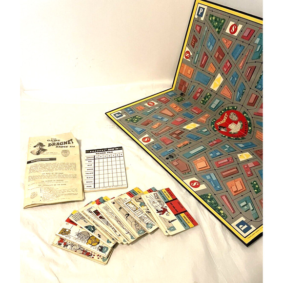 VTG The Game of Dragnet TV Series Jack Webb Board Game Transogram - Picture 12 of 13
